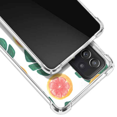 Bouffants and Broken Hearts Tropical Leaves and Citrus Galaxy A72 5G Clear Case